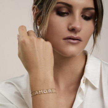 BRACCIALE IN ORO LETTERE IN BRILLANTI