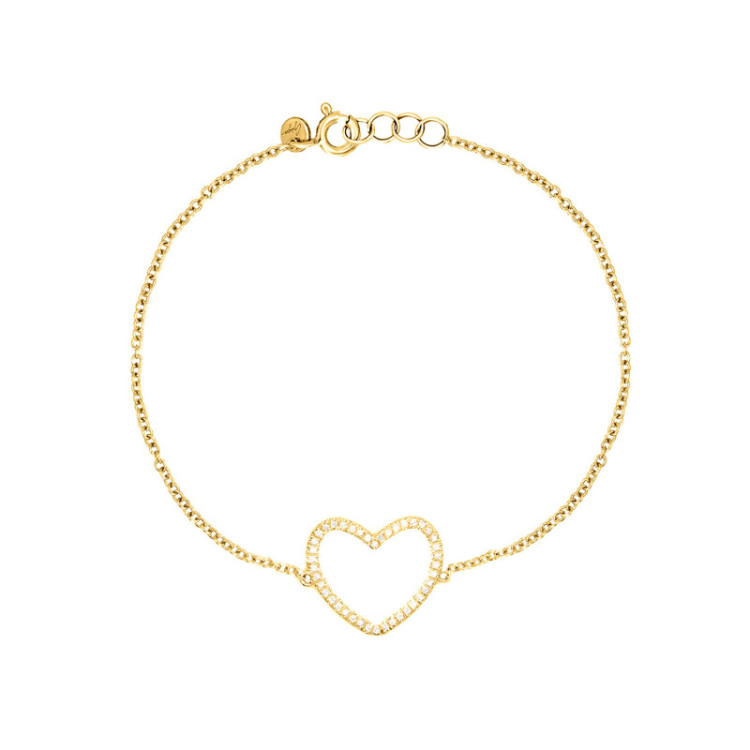 BRACCIALE IN ORO CUORE IN BRILLANTI