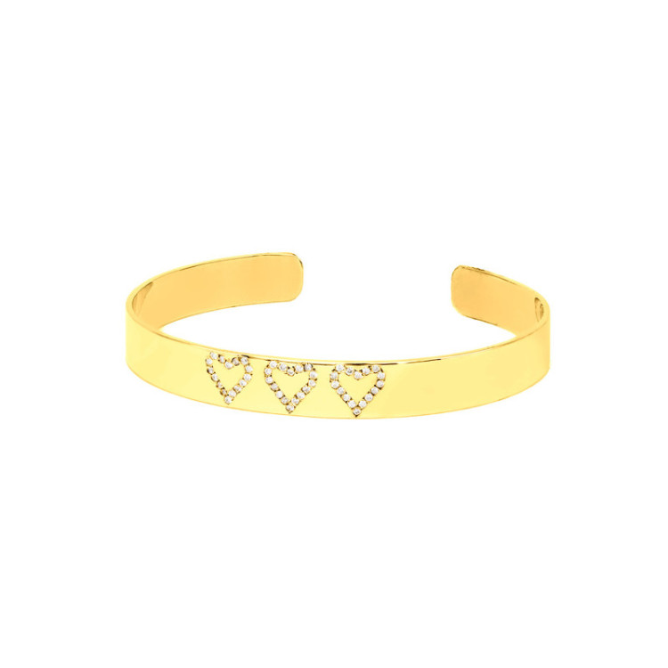BRACCIALE FASCIA IN ORO CON INCISIONE IN BRILLANTI