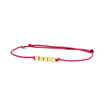 BRACCIALE DADINI INCISI IN ORO SU CORDINO