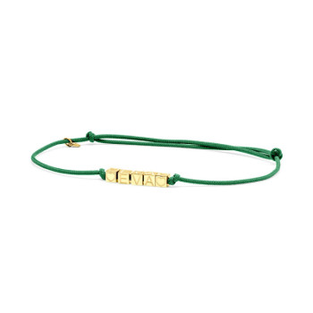 BRACCIALE DADINI INCISI IN ORO SU CORDINO