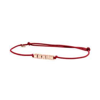 BRACCIALE DADINI INCISI IN ORO SU CORDINO