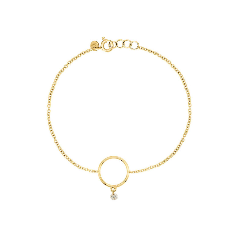 BRACCIALE IN ORO CERCHIO E BRILLANTE FORATO