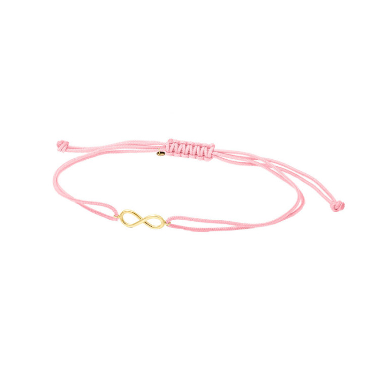 BRACCIALE IN ORO CON INFINITO E CORDINO