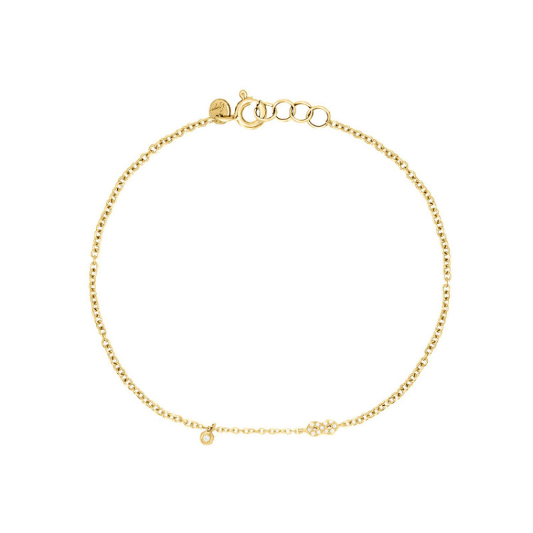 BRACCIALE IN ORO INFINITO E PEPITA IN BRILLANTI