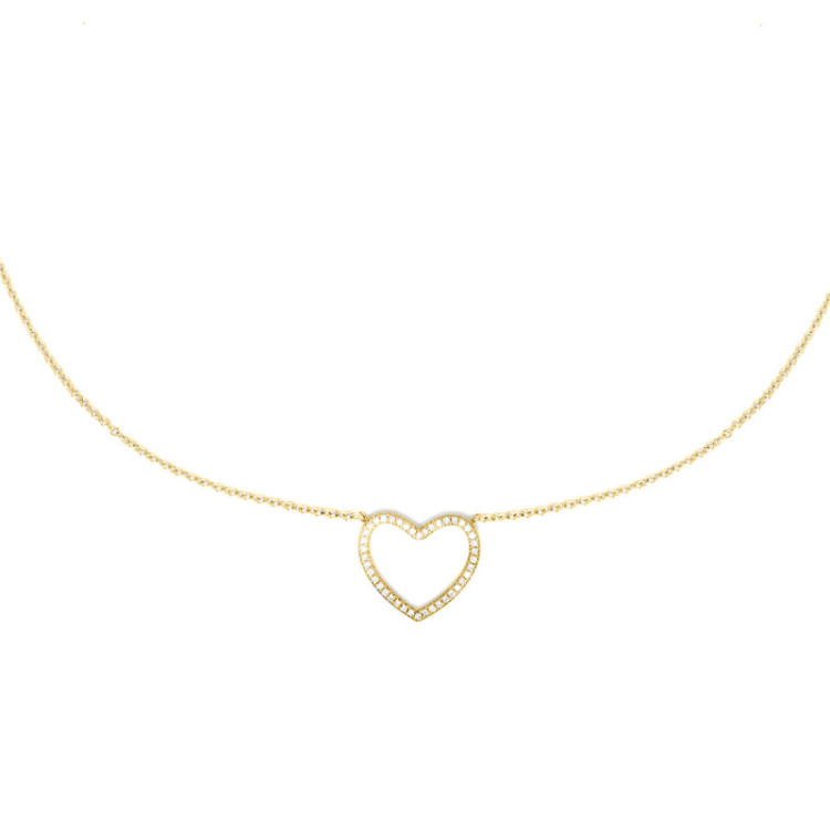 GIROCOLLO IN ORO CUORE IN BRILLANTI