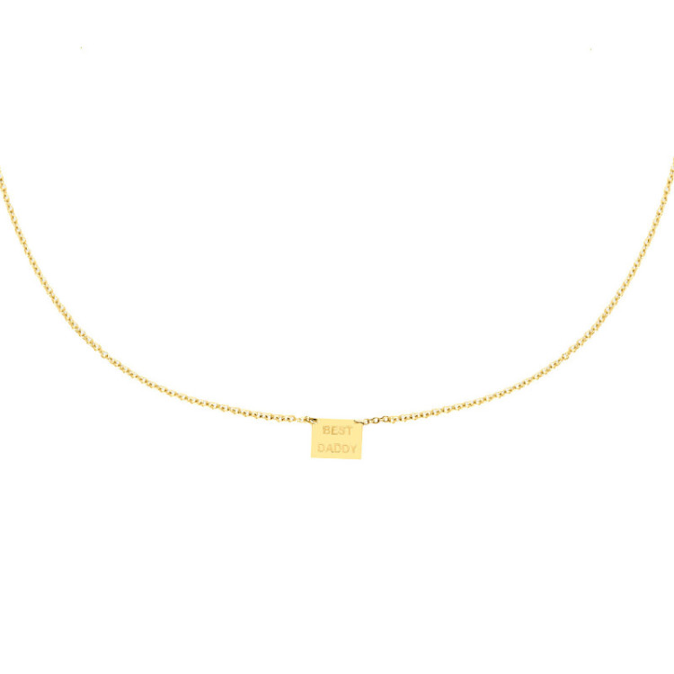 GIROCOLLO IN ORO RETTANGOLO INCISO