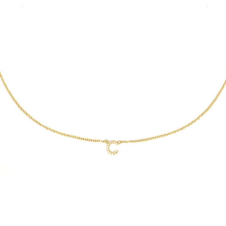 GIROCOLLO IN ORO LETTERE IN BRILLANTI