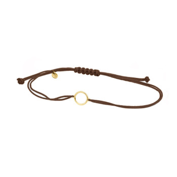 BRACCIALE CERCHIO IN ORO SU CORDINO