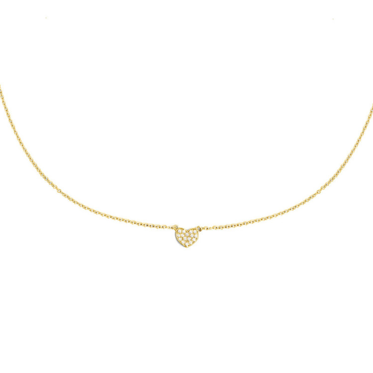 GIROCOLLO IN ORO CUORE IN BRILLANTI
