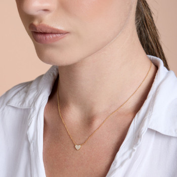 GIROCOLLO IN ORO CUORE IN BRILLANTI