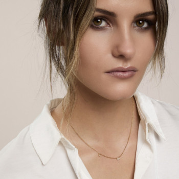 GIROCOLLO IN ORO INFINITO E PEPITA IN BRILLANTI