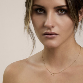 GIROCOLLO IN ORO CUORE E BRILLANTE FORATO