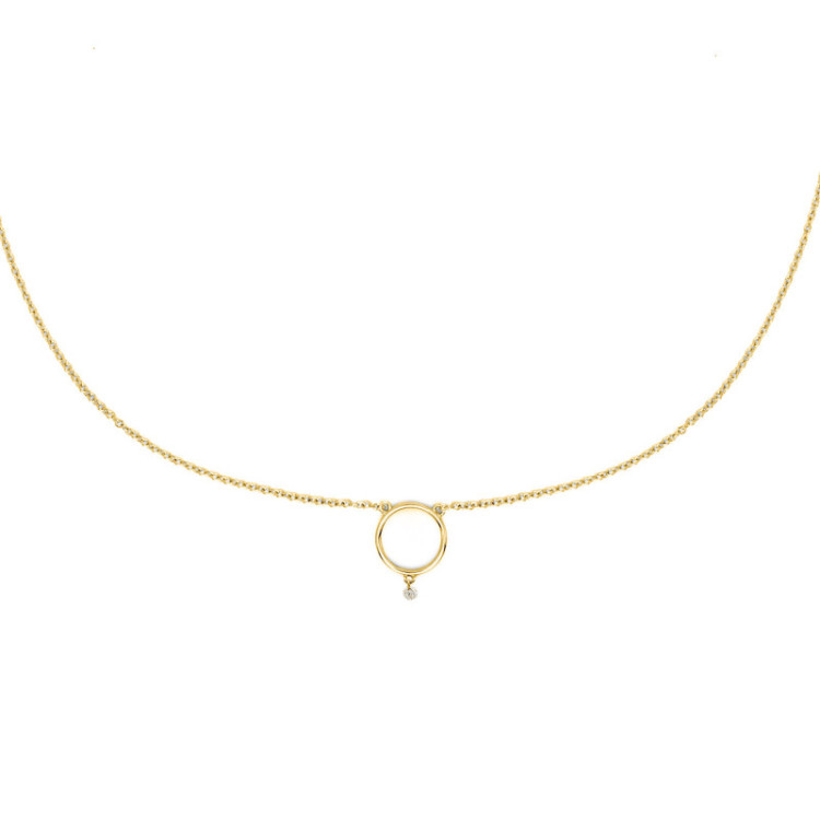 GIROCOLLO IN ORO CERCHIO E BRILLANTE FORATO