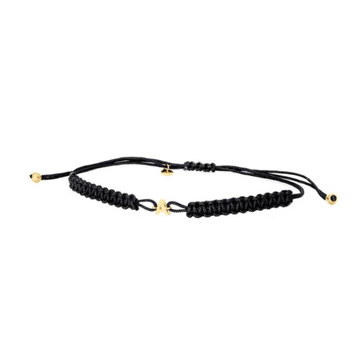 BRACCIALE IN ORO CON INIZIALI SU CORDINO