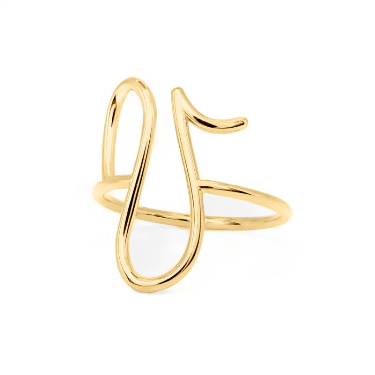 ANELLO IN ORO 9KT LETTERA ANELLO IN ORO 9KT LETTERA