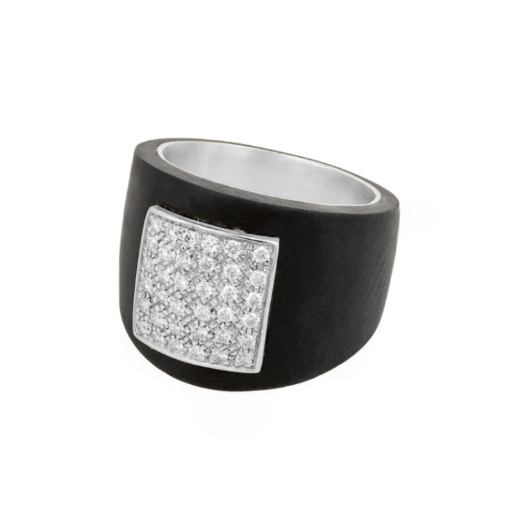 ANELLO CON QUADRATO IN ORO 9KT E BRILLANTI ANELLO CON QUADRATO IN ORO 9KT E BRILLANTI