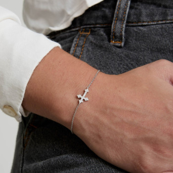 BRACCIALE IN ORO 9KT CROCE IN BRILLANTI