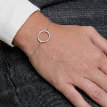 BRACCIALE IN ORO 9KT CERCHIO IN BRILLANTI