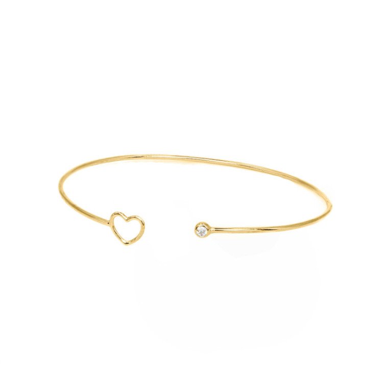 MANCHETTE IN ORO 9KT PEPITA IN BRILLANTI E CUORE MANCHETTE IN ORO 9KT PEPITA IN BRILLANTI E CUORE