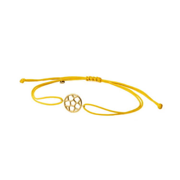 BRACCIALE CORDINO PALLONE DA CALCIO IN ORO 9KT BRACCIALE CORDINO PALLONE DA CALCIO IN ORO 9KT