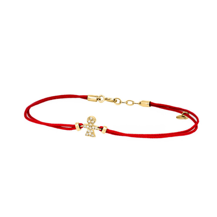 BRACCIALE CORDINO BIMBA IN ORO 9KT E BRILLANTI BRACCIALE CORDINO BIMBA IN ORO 9KT E BRILLANTI