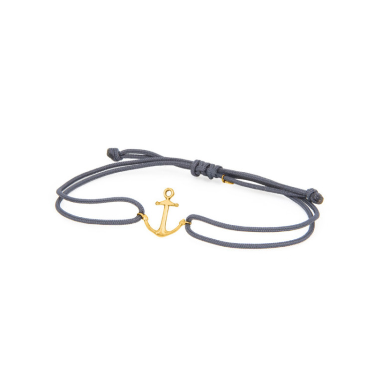 BRACCIALE CORDINO ANCORA IN ORO 9KT BRACCIALE CORDINO ANCORA IN ORO 9KT