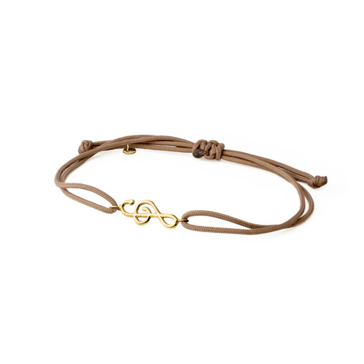 BRACCIALE CORDINO CHIAVE DI VIOLINO IN ORO 9KT BRACCIALE CORDINO CHIAVE DI VIOLINO IN ORO 9KT