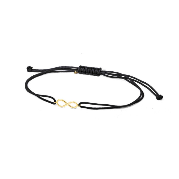BRACCIALE IN ORO CON INFINITO E CORDINO