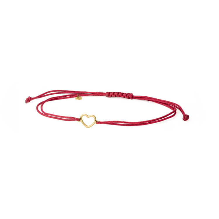 BRACCIALE CORDINO CUORE IN ORO 9KT BRACCIALE CORDINO CUORE IN ORO 9KT