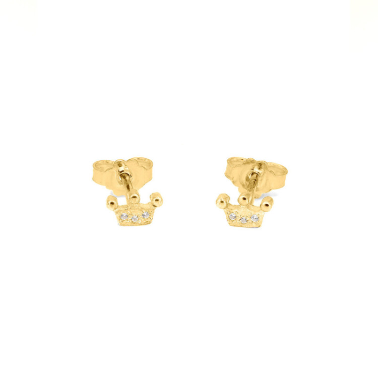 ORECCHINI IN ORO CORONA IN BRILLANTI