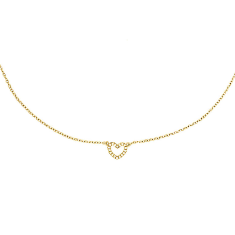 GIROCOLLO IN ORO CUORE IN BRILLANTI