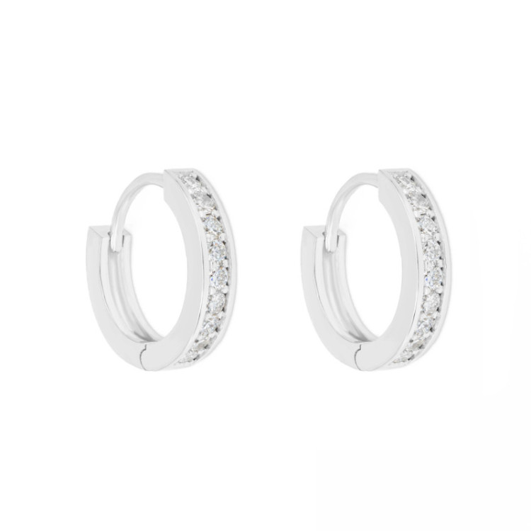 ORECCHINI IN ORO 9KT MEZZO GIRO IN BRILLANTI ORECCHINI IN ORO 9KT MEZZO GIRO IN BRILLANTI