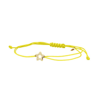 BRACCIALE STELLA IN ORO E BRILLANTI SU CORDINO