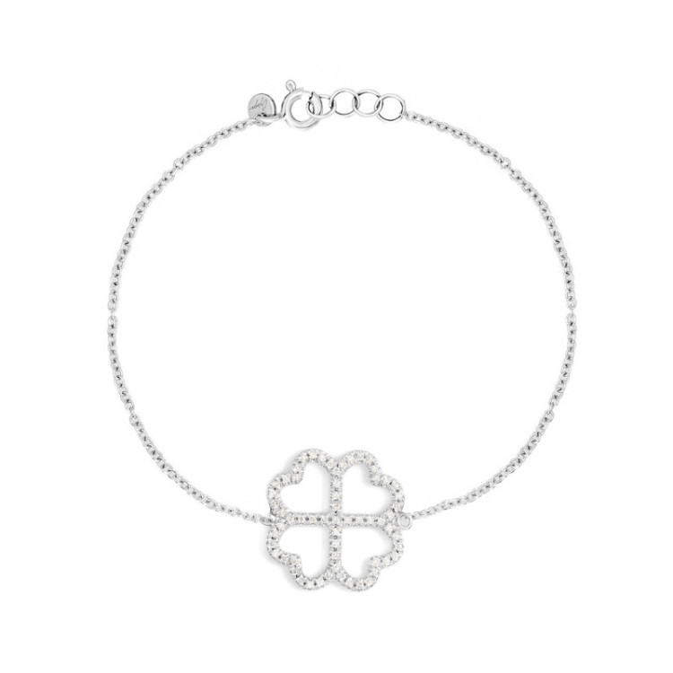 BRACCIALE IN ORO QUADRIFOGLIO IN BRILLANTI