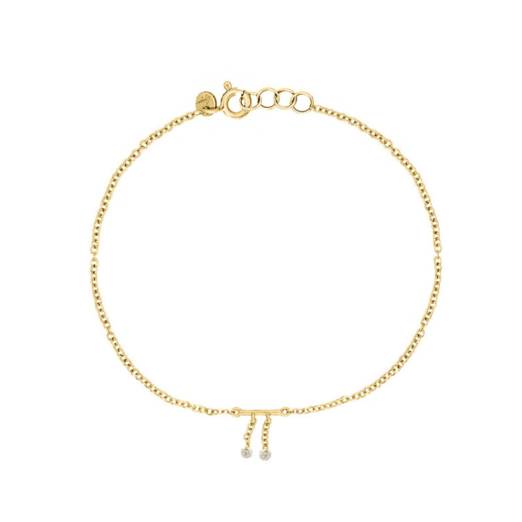 BRACCIALE IN ORO BACCHETTA E BRILLANTI FORATI BRACCIALE IN ORO BACCHETTA E BRILLANTI FORATI