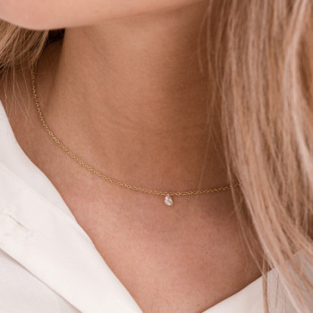 GIROCOLLO IN ORO DIAMANTE A CUORE FORATO