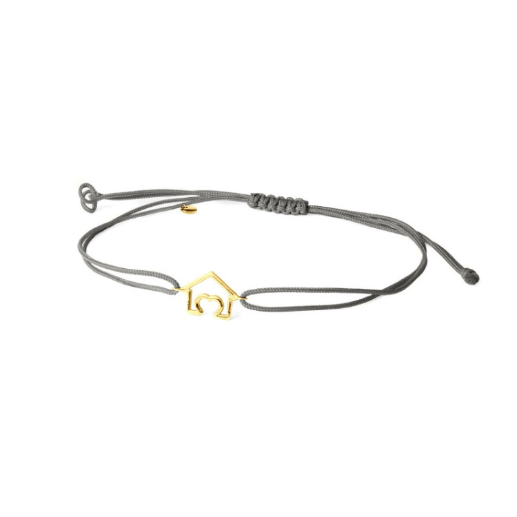 BRACCIALE IN ORO CON CASA E CORDINO