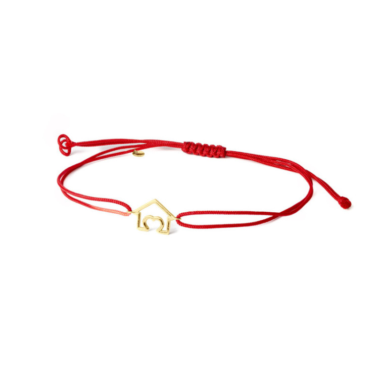 BRACCIALE IN ORO CON CASA E CORDINO BRACCIALE IN ORO CON CASA E CORDINO
