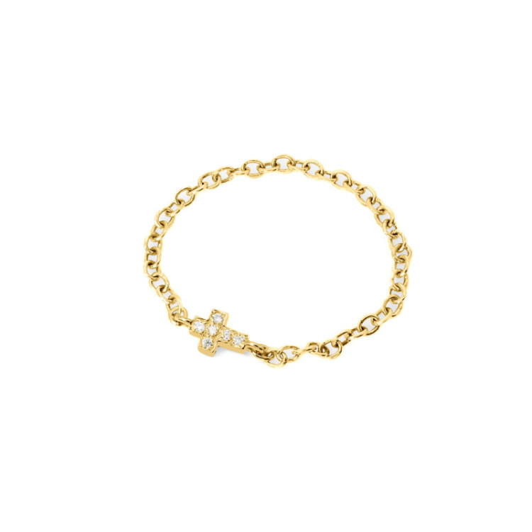 ANELLO IN ORO CROCE IN BRILLANTI