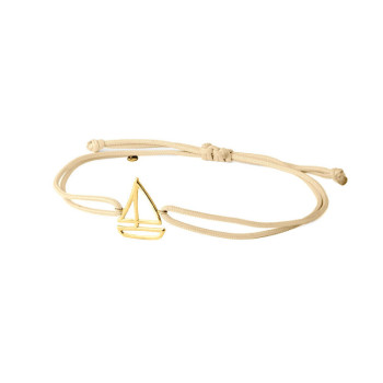 BRACCIALE IN ORO CON BARCA A VELA E CORDINO