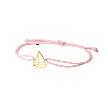 BRACCIALE IN ORO CON BARCA A VELA E CORDINO
