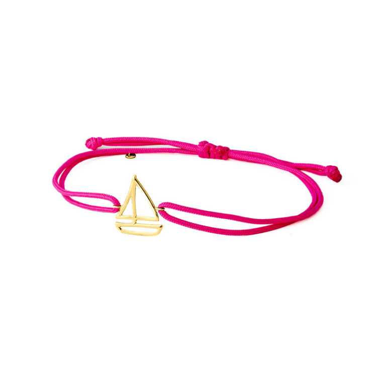BRACCIALE IN ORO CON BARCA A VELA E CORDINO BRACCIALE IN ORO CON BARCA A VELA E CORDINO