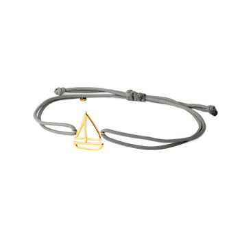 BRACCIALE IN ORO CON BARCA A VELA E CORDINO