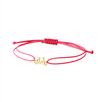BRACCIALE IN ORO CON BICICLETTA E CORDINO