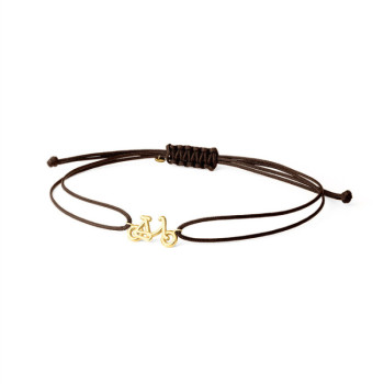 BRACCIALE IN ORO CON BICICLETTA E CORDINO