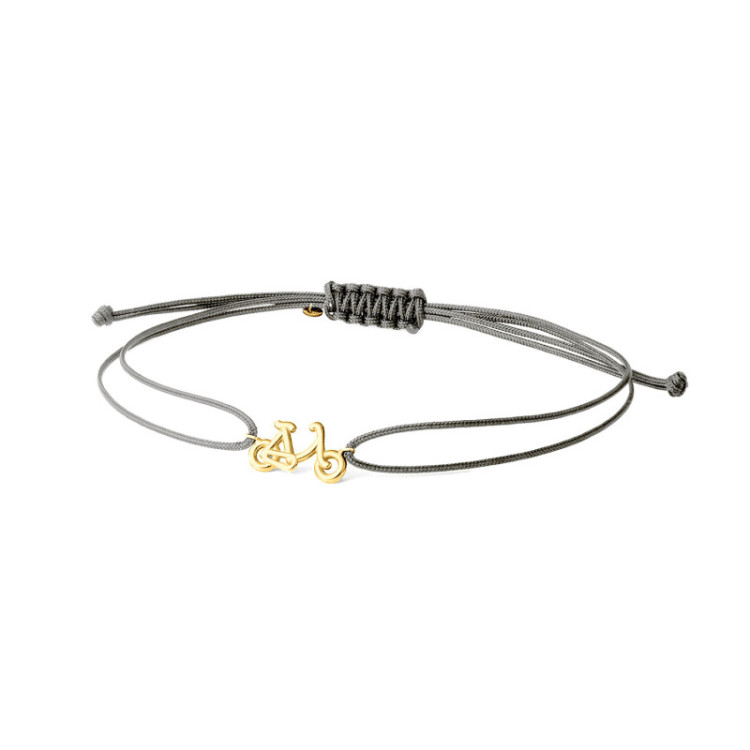 BRACCIALE IN ORO CON BICICLETTA E CORDINO