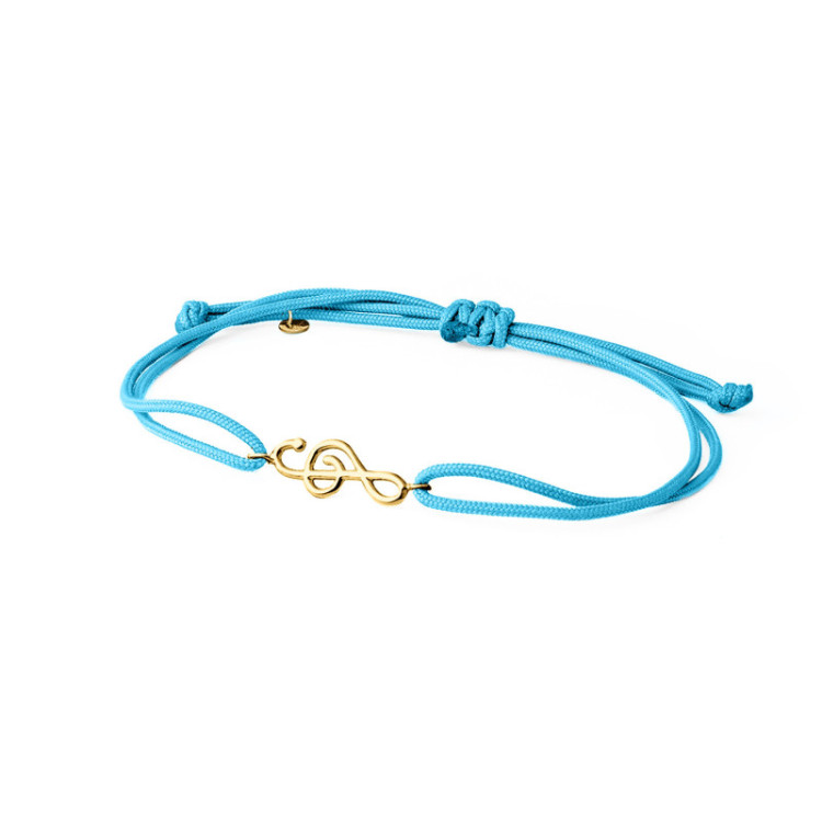 BRACCIALE IN ORO CON CHIAVE DI VIOLINO E CORDINO BRACCIALE IN ORO CON CHIAVE DI VIOLINO E CORDINO