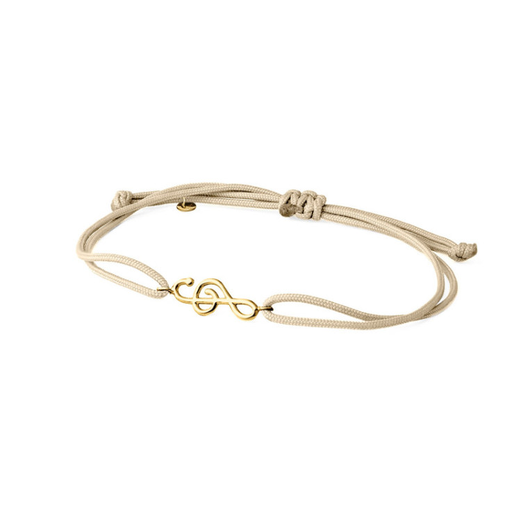 BRACCIALE IN ORO CON CHIAVE DI VIOLINO E CORDINO
