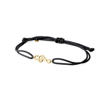 BRACCIALE IN ORO CON CHIAVE DI VIOLINO E CORDINO